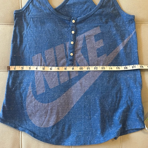 ✅ SOLD! Nike Royal Blue Swoosh Logo Cotton Half Button Racerback Tank - Picture 9 of 11